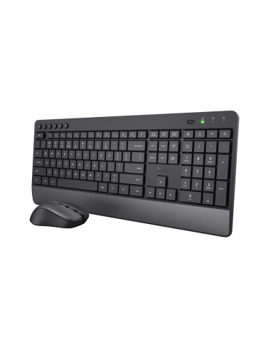 24529,Kit Wireless Trust Trezo - Tastatura, USB, Black + Mouse Optic, USB, Negru