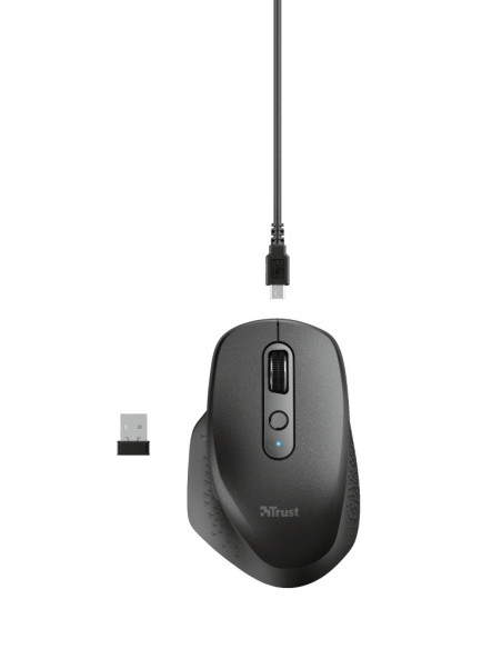 23812,Mouse Optic Trust Ozaa Rechargeable, USB Wireless, Negru