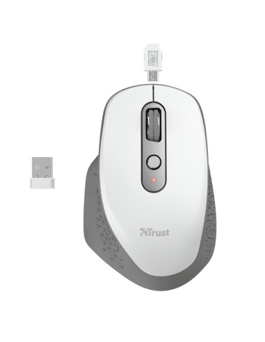 24035,Mouse Optic Trust Ozaa Rechargeable, USB Wireless, Alb