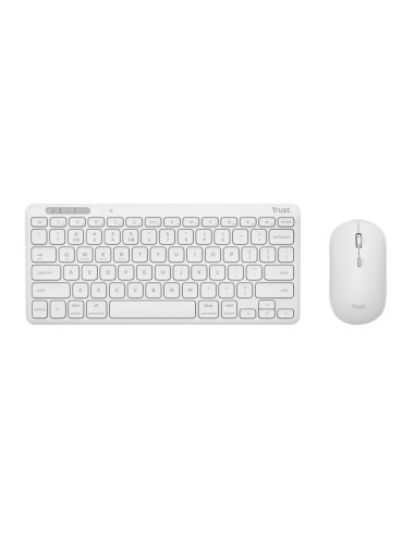 25073,Kit Wireless Trust LYRA - Tastatura Bluetooth/USB Wireless, White + Mouse Optic, USB Wireless, Alb