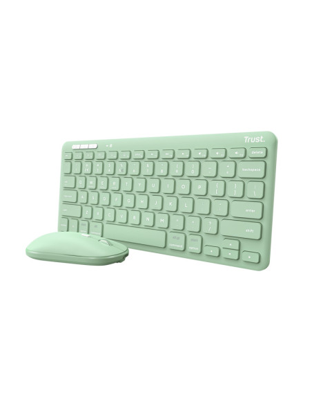 24942,Kit Wireless Trust LYRA - Tastatura Bluetooth/USB Wireless Green + Mouse Optic, USB Wireless, Verde