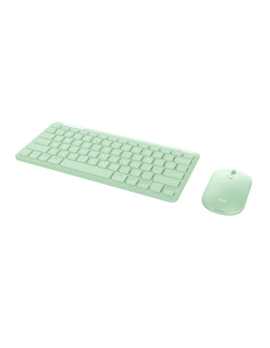24942,Kit Wireless Trust LYRA - Tastatura Bluetooth/USB Wireless Green + Mouse Optic, USB Wireless, Verde