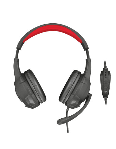 22450,Casti cu microfon Trust Ravu, 3.5mm jack, Negru, rosu