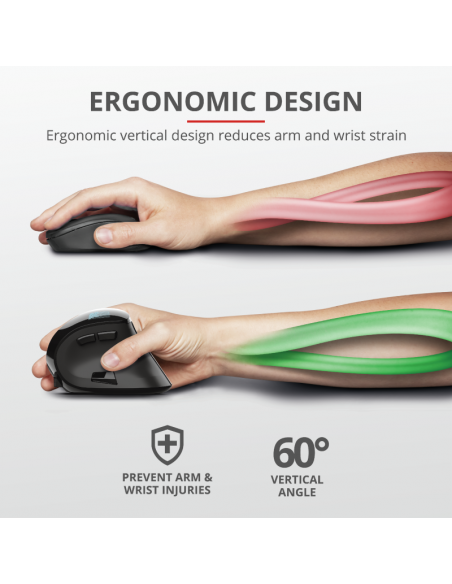 Mouse Trust Voxx, Rechargeable Ergonomic Wireless