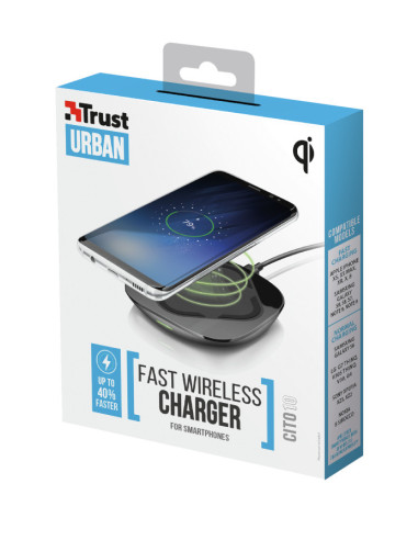 22894,Incarcator Wireless Qi Trust Cito 10, 2A, Negru