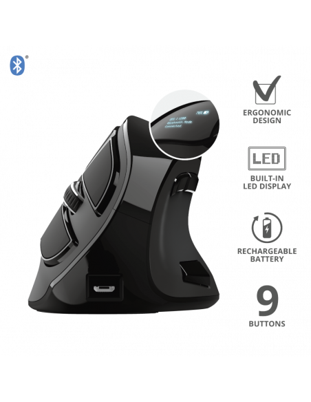 Mouse Trust Voxx, Rechargeable Ergonomic Wireless