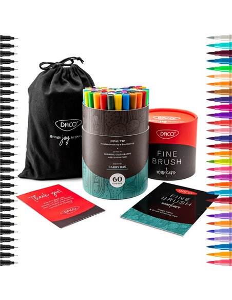 PX560,Pix liner 60 culori Fine Brush DACO PX560,Pix liner 60 culori Fine Brush DACO