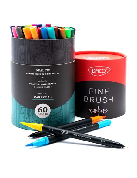 PX560,Pix liner 60 culori Fine Brush DACO PX560,Pix liner 60 culori Fine Brush DACO