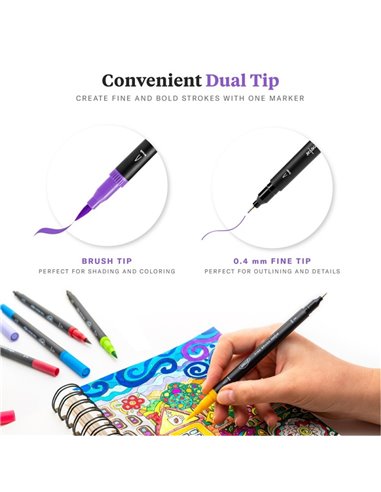 PX560,Pix liner 60 culori Fine Brush DACO PX560,Pix liner 60 culori Fine Brush DACO