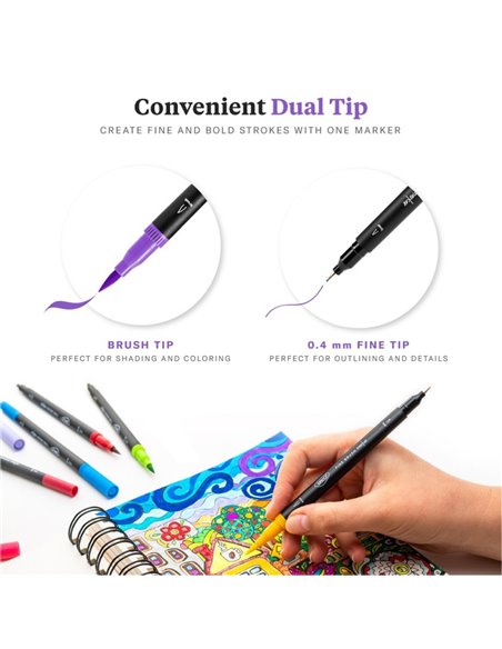 PX560,Pix liner 60 culori Fine Brush DACO PX560,Pix liner 60 culori Fine Brush DACO