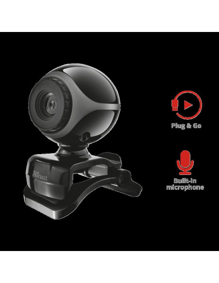 Camera WEB Trust Exis Webcam - black/silver,TR-17003