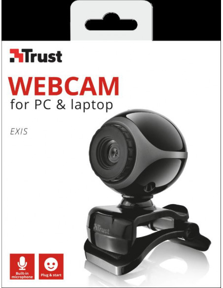 Camera WEB Trust Exis Webcam - black/silver,TR-17003
