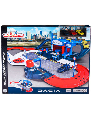 S212050010SRO,Pista de masini Majorette Dacia Service Center cu 3 masinute