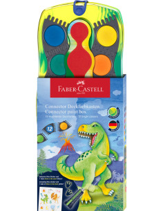 FC125013,Acuarele 12 culori connector dinozauri verde 2024 faber-castell