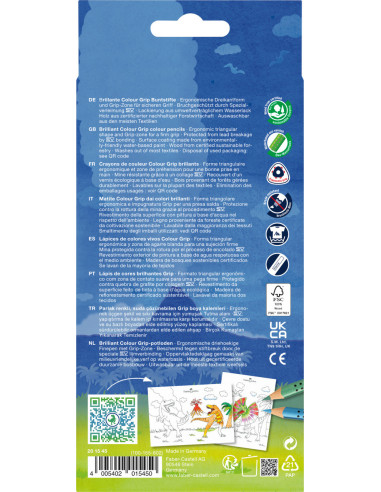 FC201545,Set promo creioane colorate 10+3 culori grip 2001 dinozauri faber-castell