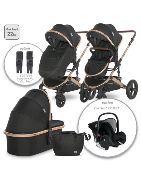 10021832305,Carucior transformabil, Boston, pana la 22 kg, Black