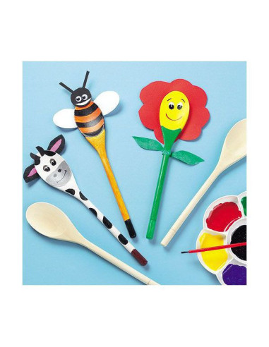 BKE8262,Set 8 Linguri Din Lemn De Decorat - Baker Ross
