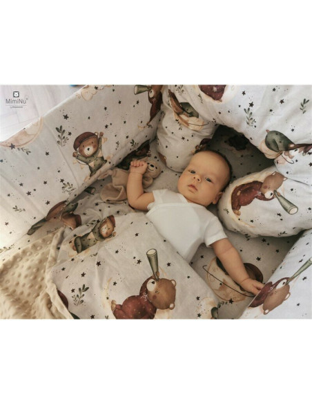 BN-6426972023559,MimiNu - Cearceaf cu elastic pentru patut co-sleeper, Vera, Dimensiune 89 x 51 cm, Din bumbac certificat Oeko T