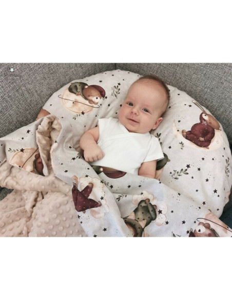 BN-6426972023559,MimiNu - Cearceaf cu elastic pentru patut co-sleeper, Vera, Dimensiune 89 x 51 cm, Din bumbac certificat Oeko T