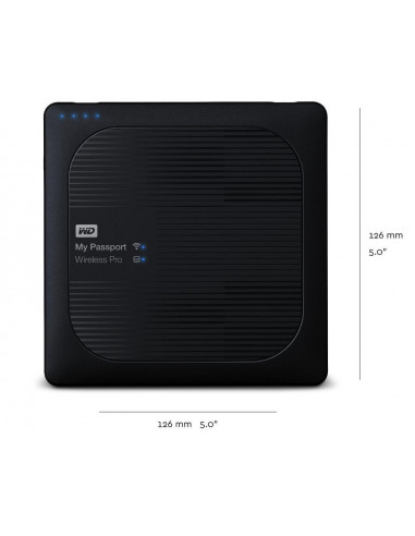 HDD extern WD My Passport Wireless PRO, 2TB, negru, USB