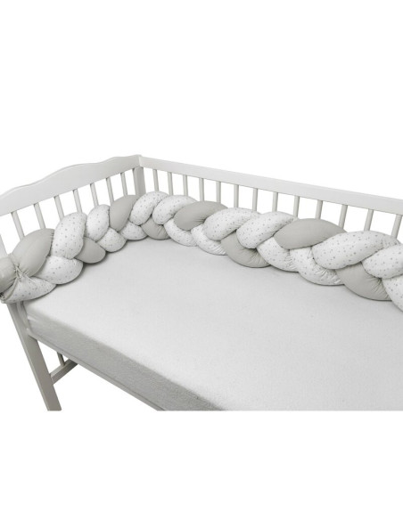 BN-6426972023900,MimiNu - Protectie laterala pentru patut bebe, Tip Bumper impletit, Din bumbac, Din materiale certificate Oeko 