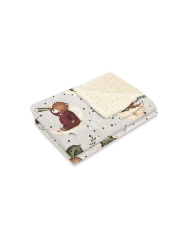 BN-6426972024228,MimiNu - Paturica calduroasa si pufoasa, Cu doua fete, Dimensiune 70x100 cm, Din tesatura imitatie de lana si b