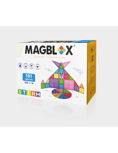 MBL-101,Set magnetic Magblox - 101 piese magnetice de constructie transparente