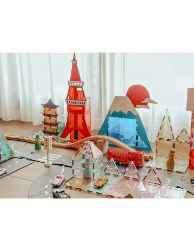 MBL-101,Set magnetic Magblox - 101 piese magnetice de constructie transparente