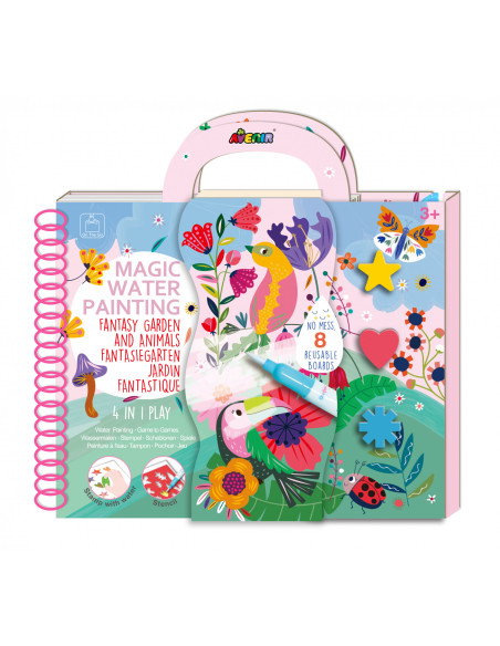 CH221895,Cea mai mare Carte de pictat cu apa, sabloane, stampile si jocuri, portabila - Gradina fantastica si animale CH221895,Cea mai mare Carte de pictat cu apa, sabloane, stampile si jocuri, portabila - Gradina fantastica si animale