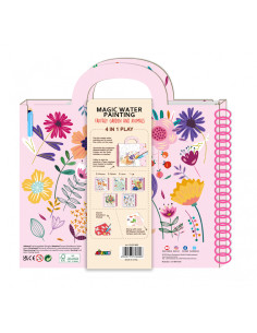 CH221895,Cea mai mare Carte de pictat cu apa, sabloane, stampile si jocuri, portabila - Gradina fantastica si animale 2