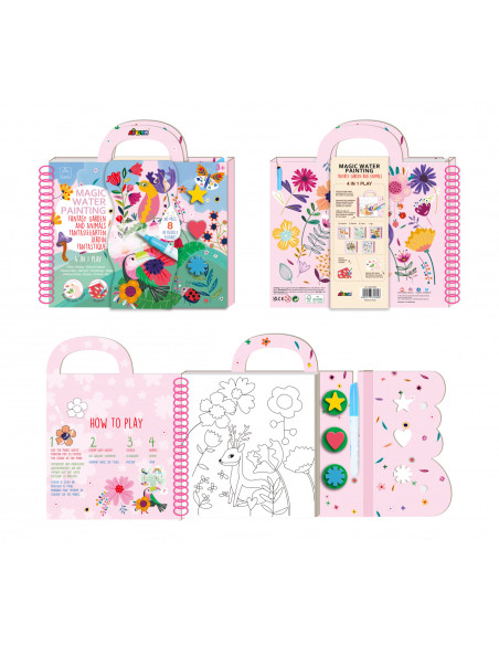 CH221895,Cea mai mare Carte de pictat cu apa, sabloane, stampile si jocuri, portabila - Gradina fantastica si animale CH221895,Cea mai mare Carte de pictat cu apa, sabloane, stampile si jocuri, portabila - Gradina fantastica si animale