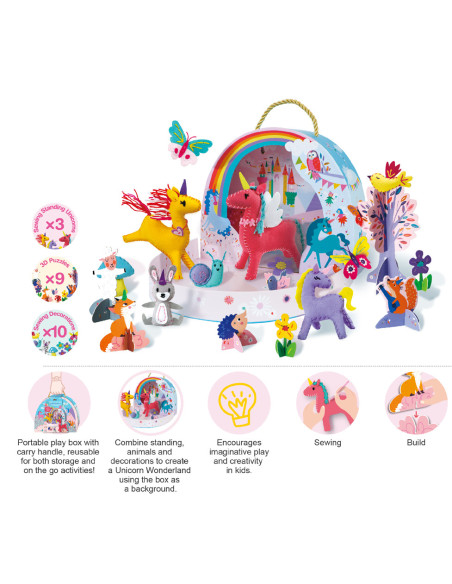CH221893,Set creativ DIY portabil - Lumea Fantastica a Unicornilor cu activitati de cusut, construit si joc de rol CH221893,Set creativ DIY portabil - Lumea Fantastica a Unicornilor cu activitati de cusut, construit si joc de rol