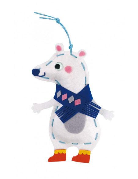 CH221800,Set creativ de cusut cu tehnica siretului - Primul meu Pandantiv Animale Polare, nivel 2