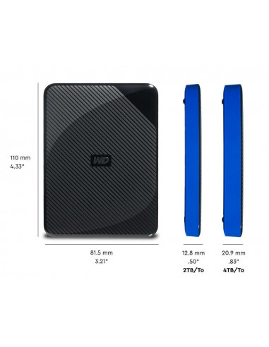 HDD extern WD Gaming drive PS4, 2TB, negru, USB