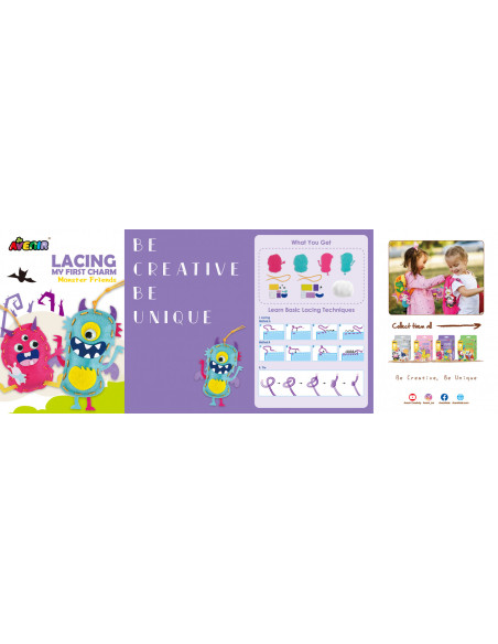 CH221802,Set creativ de cusut cu tehnica siretului - Primul meu Pandantiv Monstruleti, nivel 2 CH221802,Set creativ de cusut cu tehnica siretului - Primul meu Pandantiv Monstruleti, nivel 2