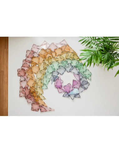 MBL-109,Set magnetic Magblox - 102 piese magnetice de constructie PASTEL transparente