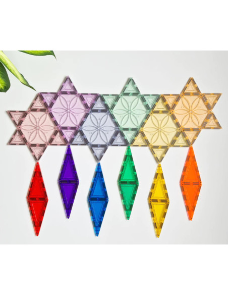 MBL-111,Set magnetic Magblox - 6 piese magnetice hexagon PASTEL pentru constructie