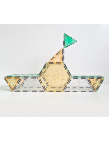 MBL-111,Set magnetic Magblox - 6 piese magnetice hexagon PASTEL pentru constructie