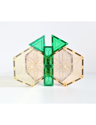 MBL-111,Set magnetic Magblox - 6 piese magnetice hexagon PASTEL pentru constructie
