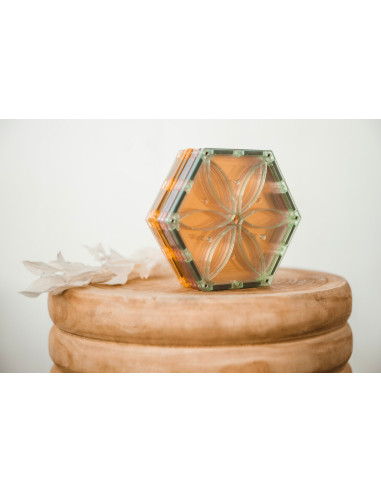 MBL-111,Set magnetic Magblox - 6 piese magnetice hexagon PASTEL pentru constructie