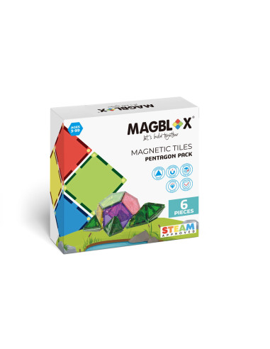 MBL-112,Set magnetic Magblox - 6 piese magnetice pentagon pentru constructie