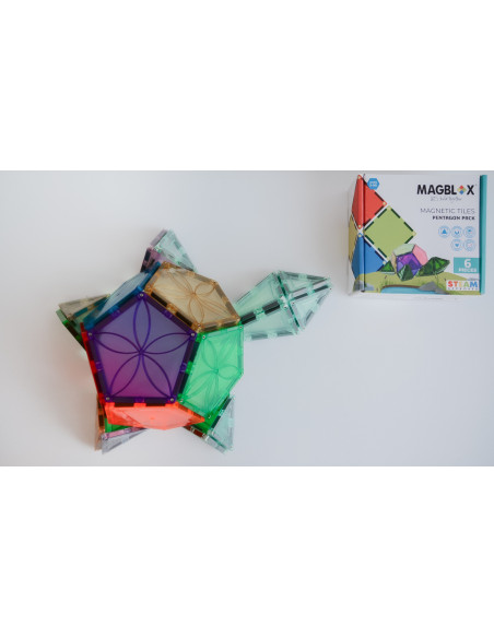MBL-112,Set magnetic Magblox - 6 piese magnetice pentagon pentru constructie