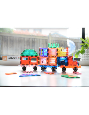 MBL-113,Set magnetic Magblox - 36 piese magnetice accesorii pentru constructie