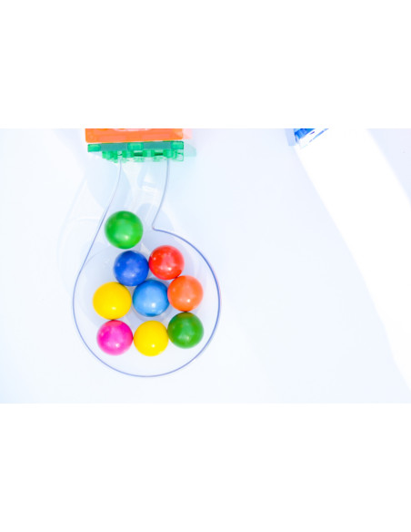 MBL-114,Set magnetic Magblox - 98 piese, circuit cu bile - Magbrix Marble Run