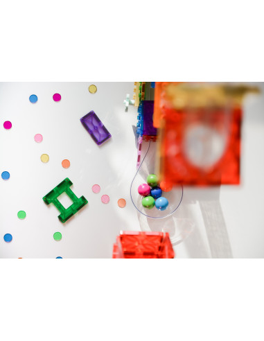 MBL-114,Set magnetic Magblox - 98 piese, circuit cu bile - Magbrix Marble Run