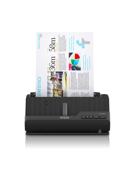 B11B270401,Scanner Compact EPSON ES-C320W, A4, Viteza de scanare duplex: 30ppm/60ipm, Optiuni:, Conectivitate:USB|WiFi, Scanare 