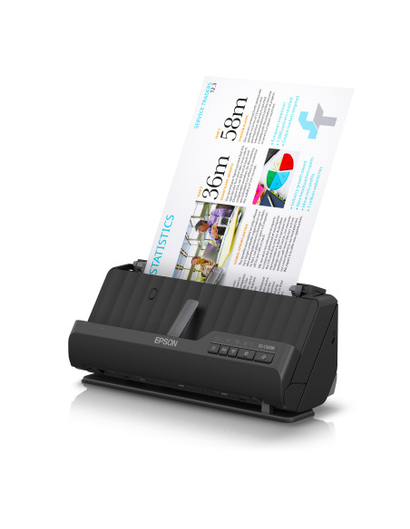 B11B270401,Scanner Compact EPSON ES-C320W, A4, Viteza de scanare duplex: 30ppm/60ipm, Optiuni:, Conectivitate:USB|WiFi, Scanare 