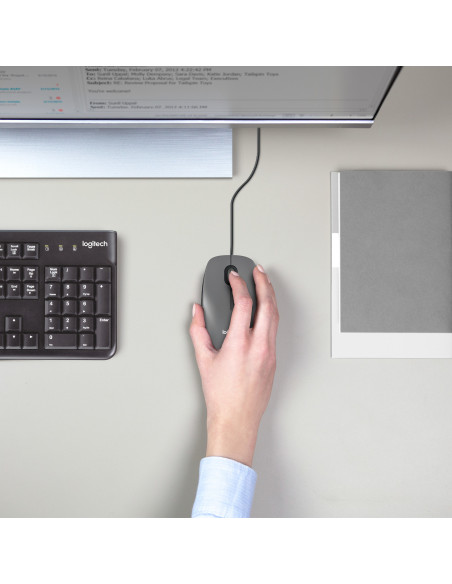 910-006652,Logitech M100, Ambidextru, Optice, USB Tip-A, 1000 DPI, Negru