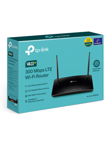 Archer MR500,Router TP-LINK wireless. 4G LTE (desktop), 1200Mbps. 3 porturi 10/100/1000Mbps + 1 WAN/LAN Gigabit, Dual Band "Arch
