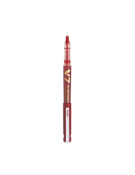 PC-2872+4449,Set roller reincarcabil Pilot V7 Hi-Tecpoint 0.7 mm + 3 rezerve, Rosu